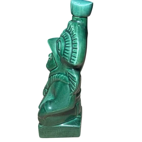 Vtg Kahlua Mayan Aztec Warrior Decanter Green 6 Shot Glass Set MCM Barware Rare - Picture 8 of 16